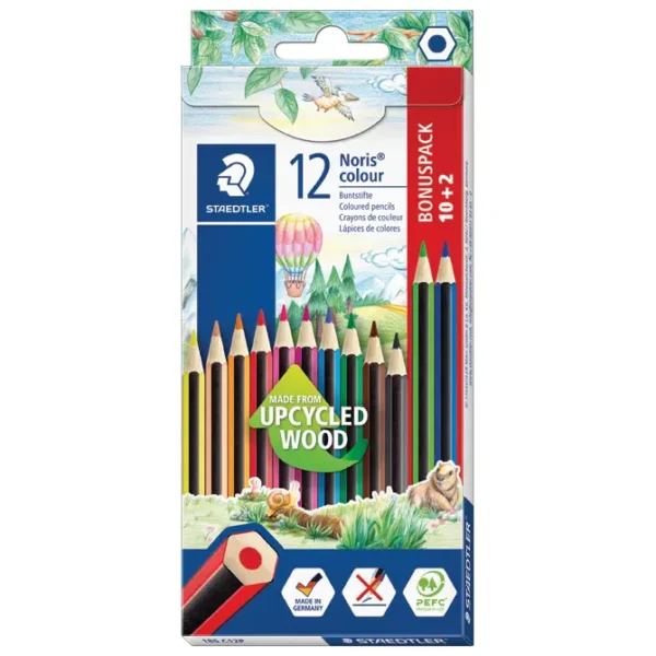 Boje drvene 12 boja Noris colour Staedtler 10+2 gratis