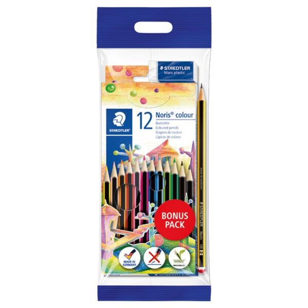 Staedtler drvene bojice 12/1 + gumica i olovka